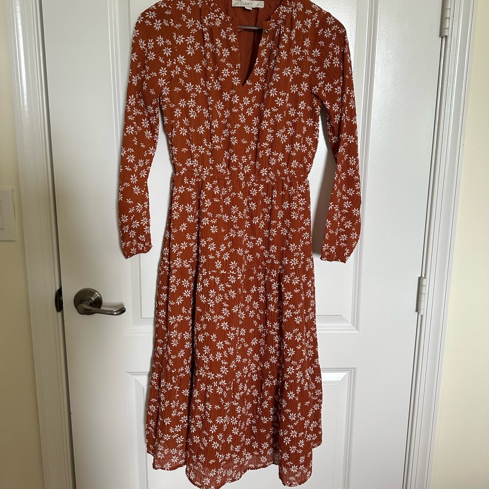 Midi burnt orange dress